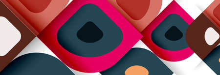 Set of vector modern geometric abstract backgrounds with repeating abstract round shapes patterns...