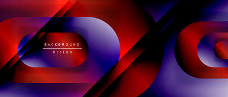 Vector geometric abstract background with lines and modern forms. Fluid gradient with abstract round...