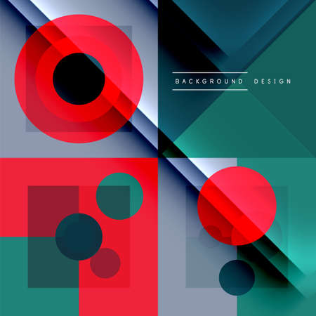Neo memphis geometric pattern with circles, squares and lines. Pop art abstract background for covers, banners, flyers and posters and other templatesのイラスト素材