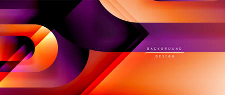 Vector geometric abstract background with lines and modern forms. Fluid gradient with abstract round...