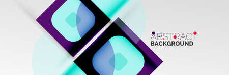 Bright color circles, abstract round shapes and triangles composition with shadow effects. Vector...