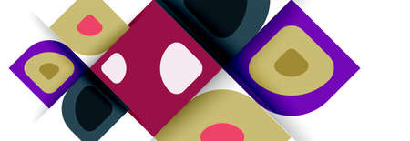 Set of vector modern geometric abstract backgrounds with repeating abstract round shapes patterns...