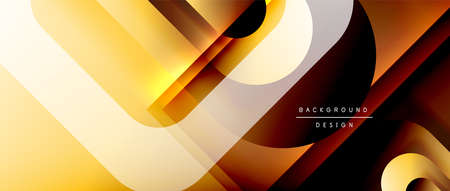 Vector geometric abstract background with lines and modern forms. Fluid gradient with abstract round...