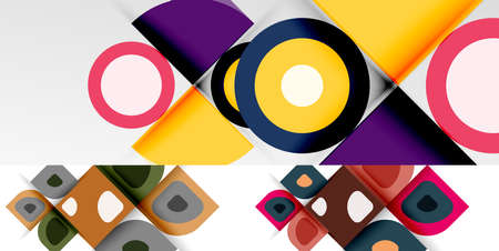 Geometric design backgrounds, abstract round shapesのイラスト素材