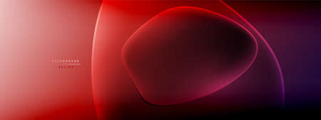 Vector abstract background - liquid bubble shapes on fluid gradient with shadows and light effects. Shiny design template for textのイラスト素材