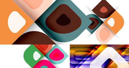 Collection of technology geometric abstract backgrounds for covers, banners, flyers and posters and other templatesのイラスト素材