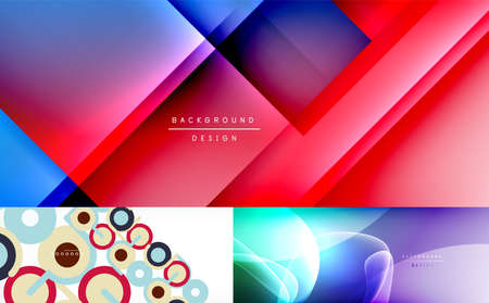 Collection of minimal geometric abstract backgrounds for covers, banners, flyers and posters and other templatesのイラスト素材