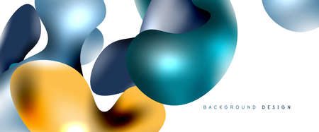 Bubbles abstract background. Liquid splashes on white vector templateのイラスト素材