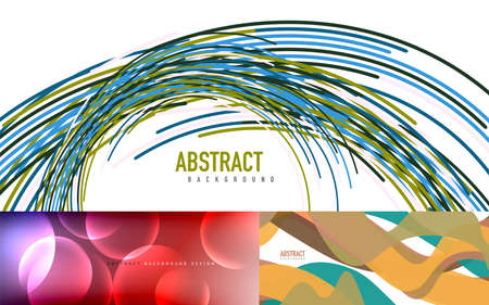 Set of various geometric abstract backgrounds. Collection of universal wallpapersのイラスト素材
