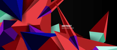 3d low poly abstract shape background vector illustration