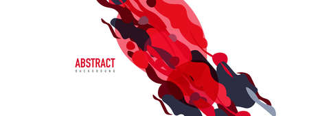 Trendy liquid style shapes abstract design, dynamic vector background for placards, brochures, posters, web landing pages, covers or bannersのイラスト素材