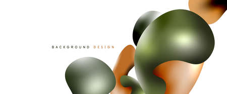 Bubbles abstract background. Liquid splashes on white vector templateのイラスト素材