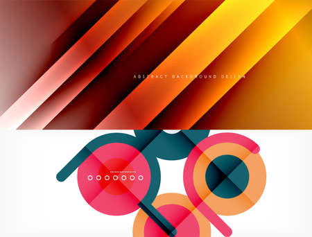 Set of trendy geometric patterns. Abstract backgrounds for covers, banners, flyers and posters and other templatesのイラスト素材