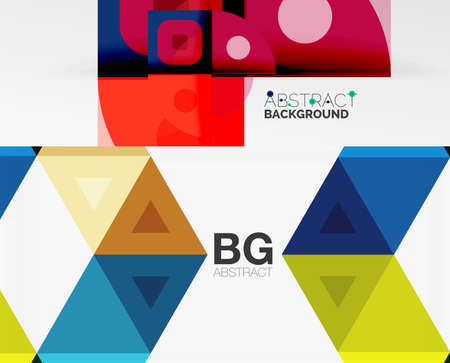 Geometric abstract backgrounds with various modern designs. Vector illustrations for covers,...