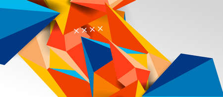 3d low poly abstract shape background vector illustration