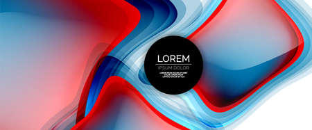 Circles and bubbles abstract background. Fluid liquid round shapes for web banner, app or posterのイラスト素材