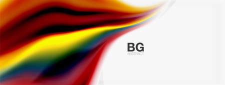 Abstract Background. Smooth flowing lines, blurred waves, rainbow color style stripes. Vector illustrations for covers, banners, flyers and posters and otherのイラスト素材