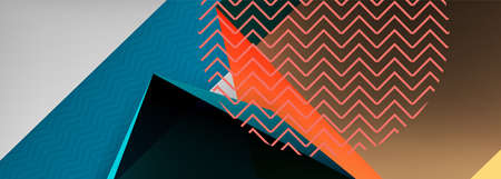Low poly 3d geometric shapes, minimal abstract background. Vector illustrations for covers, banners, flyers and posters and otherのイラスト素材