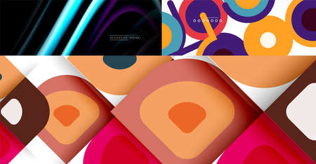 Geometric abstract backgrounds with various modern designs. Vector illustrations for covers, banners, flyers and posters and other templatesのイラスト素材