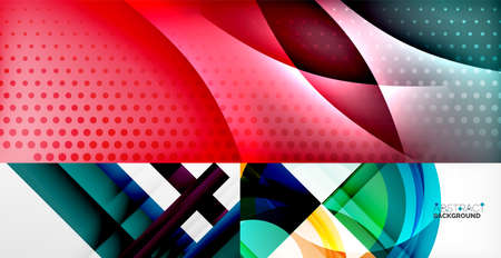 Geometric abstract backgrounds with shadow lines, modern forms. Vector illustrations for covers, banners, flyers and posters and other templatesのイラスト素材