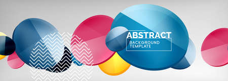 Abstract glossy round shapes vector background. Vector futuristic illustration for covers, banners, flyers and posters and otherのイラスト素材