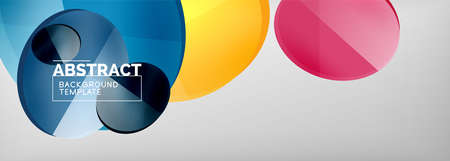 Abstract glossy round shapes vector background. Vector futuristic illustration for covers, banners, flyers and posters and otherのイラスト素材