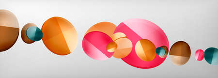 Abstract glossy round shapes vector background. Vector futuristic illustration for covers, banners, flyers and posters and otherのイラスト素材