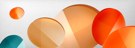Abstract glossy round shapes vector background. Vector futuristic illustration for covers, banners, flyers and posters and otherのイラスト素材