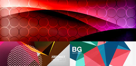 Set of minimal geometric abstract backgrounds. Vector illustrations for covers, banners, flyers and...