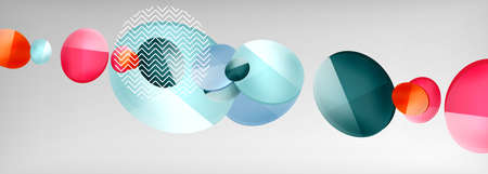 Abstract glossy round shapes vector background. Vector futuristic illustration for covers, banners,...