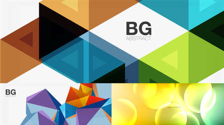 Set of minimal geometric abstract backgrounds. Vector illustrations for covers, banners, flyers and...