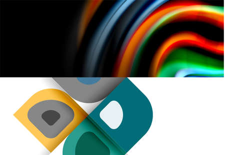 Set of modern minimal geometric abstract backgrounds. Vector illustrations for covers, banners,...
