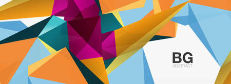 3d mosaic abstract backgrounds, low poly shape geometric design