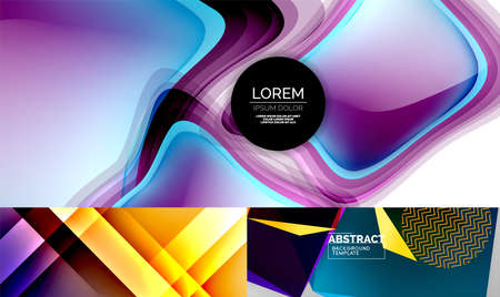 Set of minimal geometric abstract backgrounds. Vector illustrations for covers, banners, flyers and...