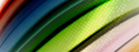 Abstract Background. Smooth flowing lines, blurred waves, rainbow color style stripes. Vector illustrations for covers, banners, flyers and posters and otherのイラスト素材