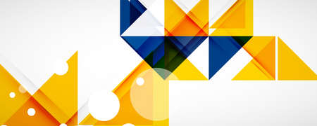 Geometric abstract background. Techno color triangle shapes. Vector illustration for covers,...