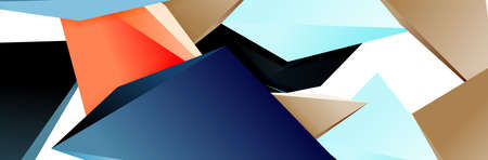 Triangle mosaic abstract background, 3d triangular low poly shapes. Geometric vector illustration...