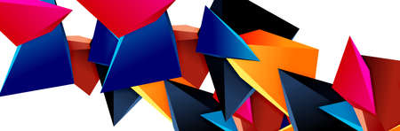 Triangle mosaic abstract background, 3d triangular low poly shapes. Geometric vector illustration...