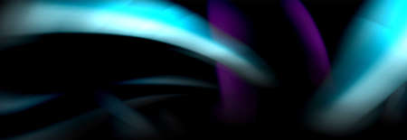 Dynamic motion abstract background. Color blurred stripes on black. Wave liquid lines poster. Vector illustrationのイラスト素材