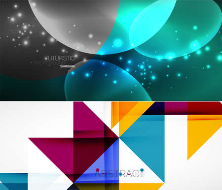 Set of vector triangle geometric backgrounds. Vector illustration for covers, banners, flyers and posters and other designsのイラスト素材