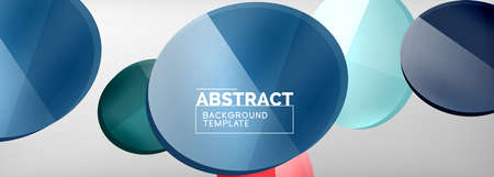 Abstract glossy round shapes vector background. Vector futuristic illustration for covers, banners, flyers and posters and otherのイラスト素材