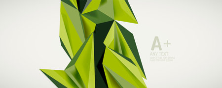 Vector triangle geometric backgrounds. Low poly 3d shape on light backdrop. Vector illustration for covers, banners, flyers and posters and other designsのイラスト素材