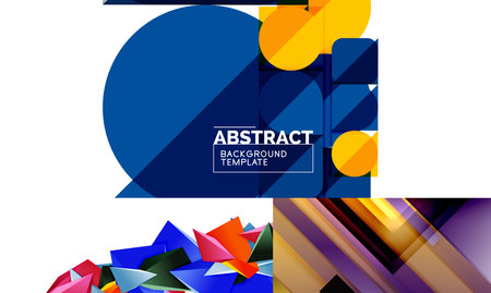 Collection of minimal geometric abstract backgrounds. Vector illustration for covers, banners, flyers and posters and other designsのイラスト素材