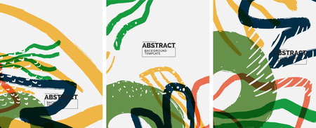 Social media abstract backgrounds. Abstract hand drawn doodles. Vector illustration for covers, banners, flyersのイラスト素材