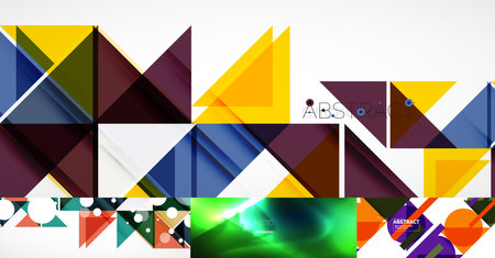 Set of beautiful minimal design geometric abstract backgrounds. Vector illustration for covers, banners, flyers and posters and other designsのイラスト素材