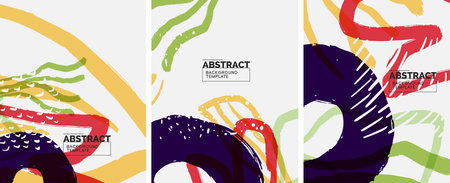 Social media abstract backgrounds. Abstract hand drawn doodles. Vector illustration for covers, banners, flyersのイラスト素材