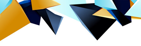 Triangle mosaic abstract background, 3d triangular low poly shapes. Geometric vector illustration...