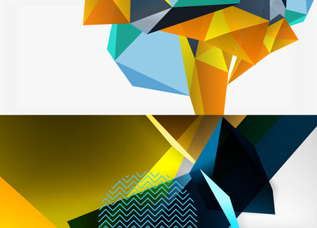 Set of vector geometric backgrounds. Vector illustration for covers, banners, flyers and posters and other designsのイラスト素材