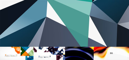 Set of beautiful minimal design geometric abstract backgrounds. Vector illustration for covers,...
