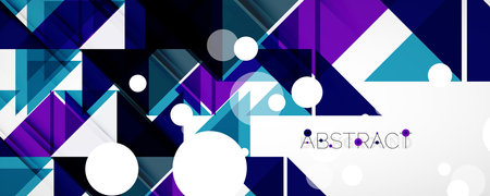 Geometric abstract background. Techno color triangle shapes. Vector illustration for covers,...